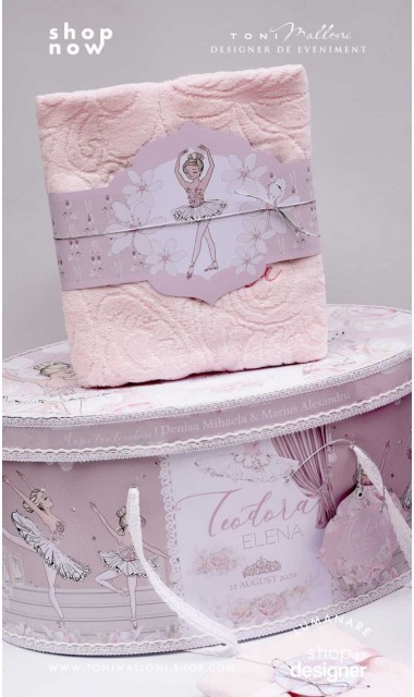 Trusou de botez cu mica balerina tutu tiara eleganta si broderie personalizata 4